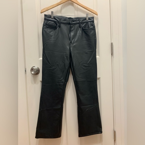 MOTHER Faux Leather Bootcut Jeans - Picture 1 of 4